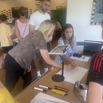 Group talking around a table